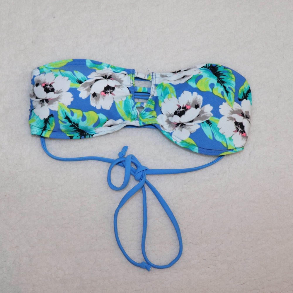 Hollister Floral Bandeau Bikini Top